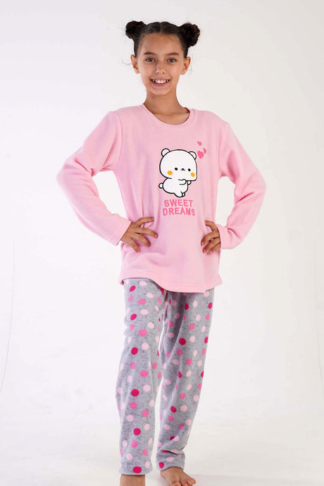 KIZ COCUK POLAR UZUN KOL PIJAMA TAKIM(7-8/13-14)