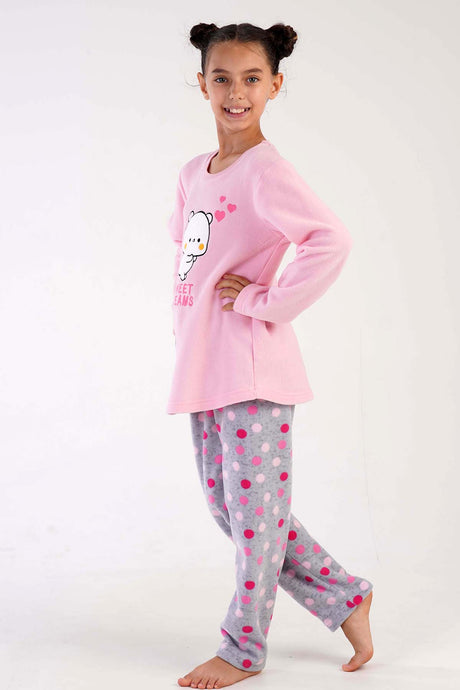KIZ COCUK POLAR UZUN KOL PIJAMA TAKIM(7-8/13-14)