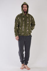 Man Benna Fleece Zipper Detail Pyjama Set