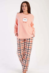 KADIN POLAR XXL O YAKA UZUN KOL ETEGI OVAL CEPLI PIJAMA TAKIM