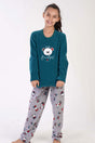 KIZ COCUK POLAR O YAKA UZUN KOL ETEGI OVAL PIJAMA TAKIM(9-10/15-16)