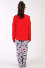 KIZ COCUK POLAR O YAKA UZUN KOL ETEGI OVAL PIJAMA TAKIM(9-10/15-16)