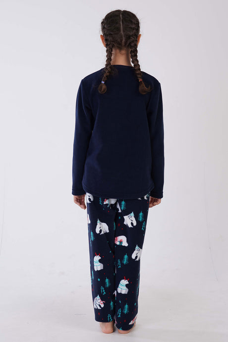 KIZ COCUK POLAR O YAKA UZUN KOL ETEGI OVAL PIJAMA TAKIM(9-10/15-16)