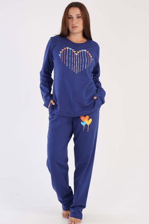 KADIN 2IPLIK XXL O YAKA UZUN KOL ETEGI OVAL CEPLI PIJAMA TAKIM