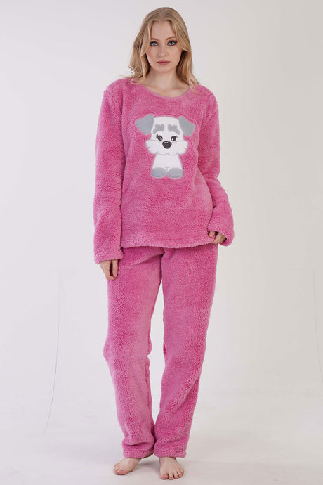 KADIN WELSOFT O YAKA UZUN KOL ETEGI OVAL CEPLI PIJAMA TAKIM