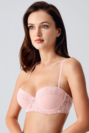 8370-Desteksiz B Cup Dantelli Sütyen (2 Li Askılı Pk)