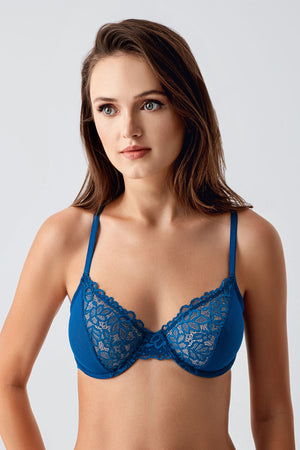 8410-Desteksiz C Cup Dantelli Sütyen (2 Li Askılı Pk) 348410