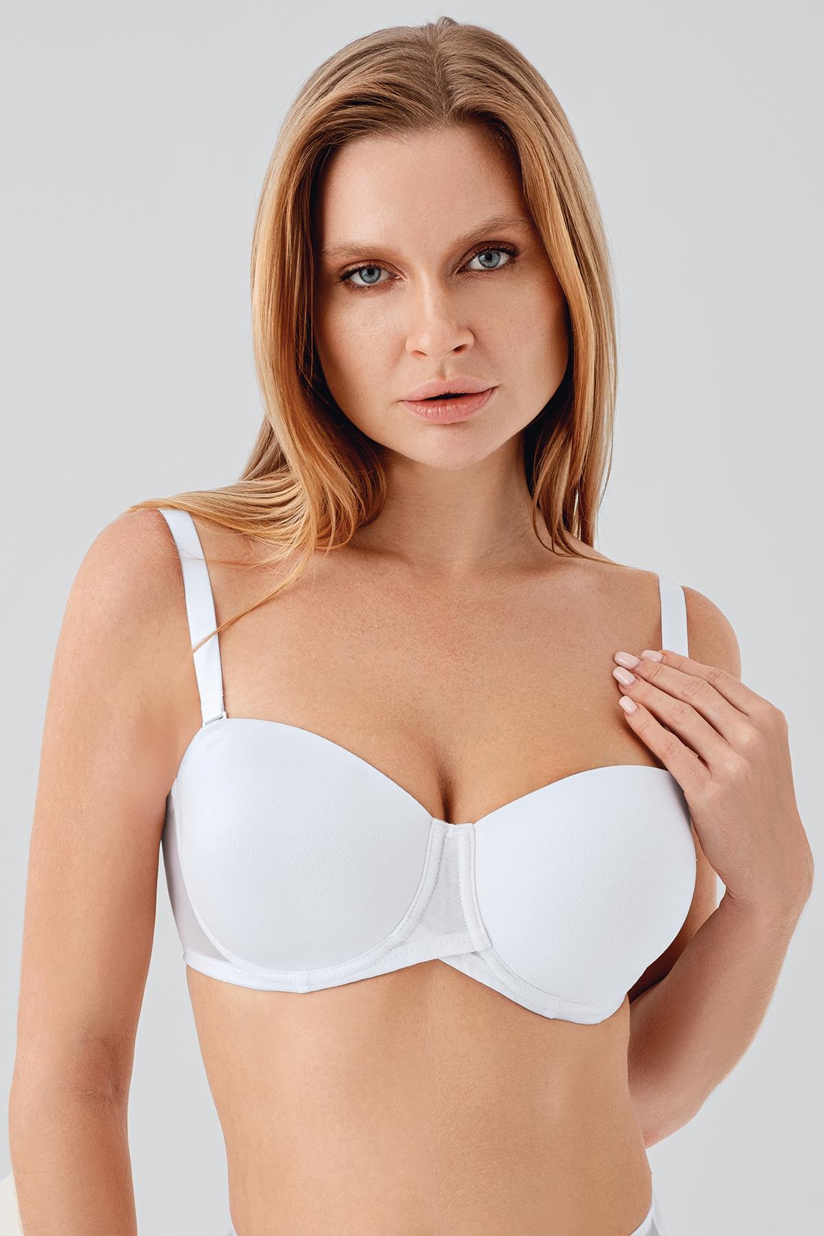 7057-Desteksiz D Cup Basic Sütyen (Askılı)