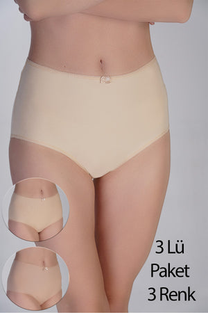 5004-Yüksel Bel Bato Penye 3 lü Külot (Kutulu) 365004