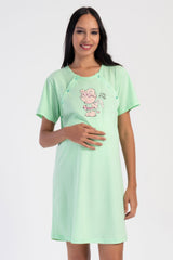 KADIN P.SUPREM CIFT PATLI KISA KOL ETEGI OVAL HAMILE TUNIK 401092