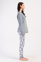 Woman Stone Two Yarn Big Size O Neck Pyjama Set