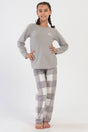 KIZ COCUK POLAR O YAKA UZUN KOL ETEGI OVAL PIJAMA TAKIM(9-10/15-16)