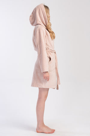 Woman Beige Ultrasoft Hoodie Dressing Gown