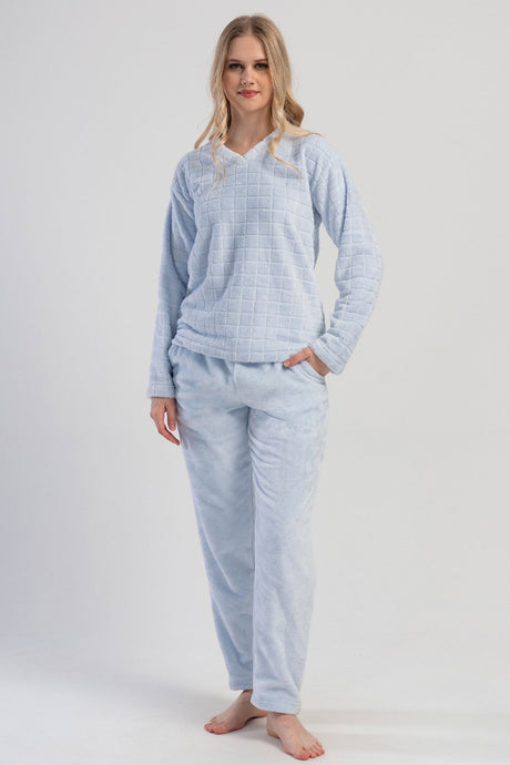 KADIN J.ULTRASOFT V YAKA UZUN KOL CEPLI PIJAMA TAKIM