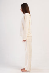 Woman Ecru Ultrasoft Pocket Detail Pyjama Set