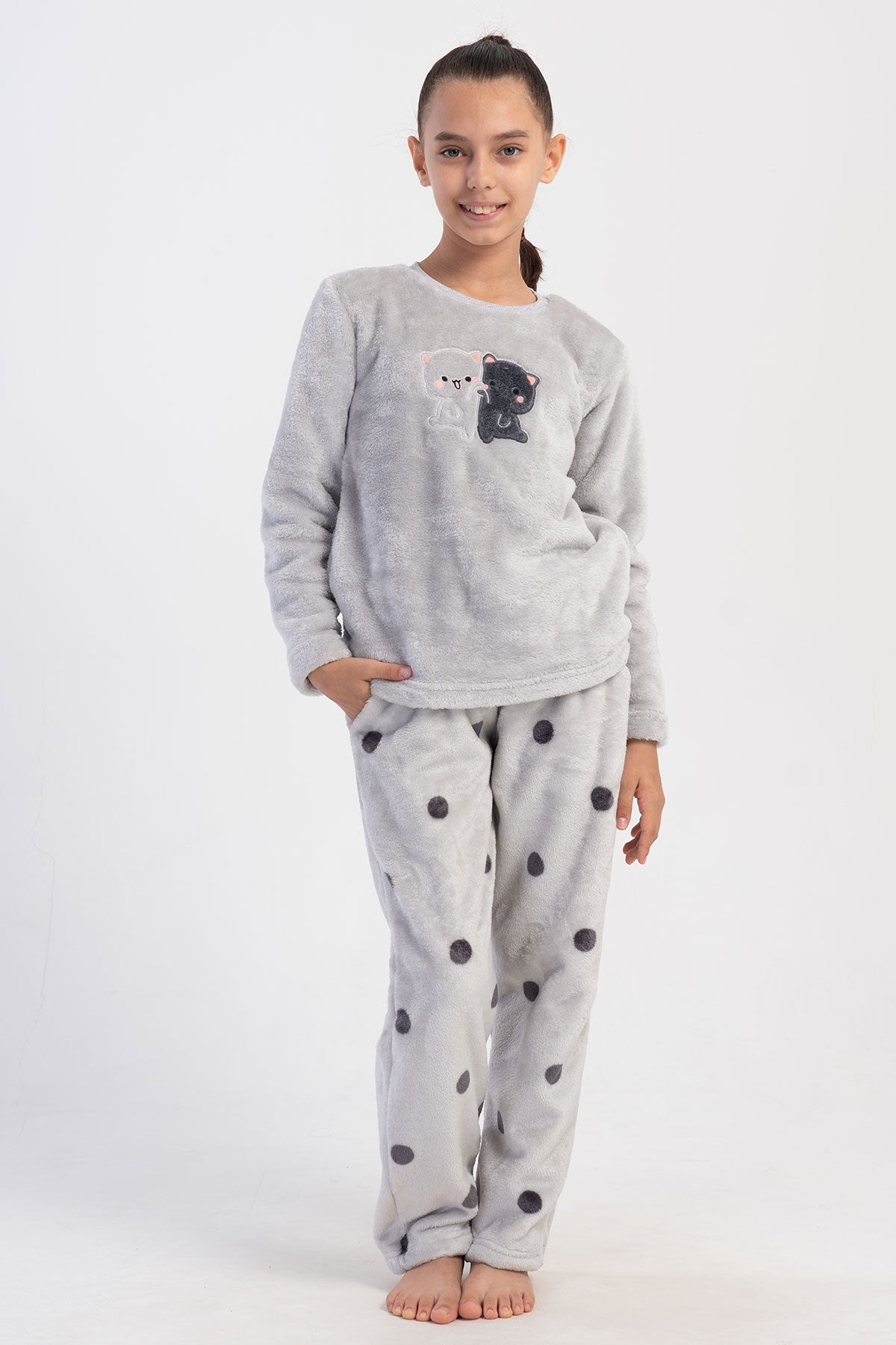 KIZ COCUK SOFT O YAKA UZUN KOL ETEGI OVAL CEPLI PIJAMA TAKIM(7-8/15-16)