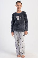 KIZ COCUK SOFT O YAKA UZUN KOL ETEGI OVAL CEPLI PIJAMA TAKIM(7-8/15-16) 403154
