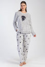 KADIN SOFT XXL O YAKA UZUN KOL ETEGI OVAL CEPLI PIJAMA TAKIM