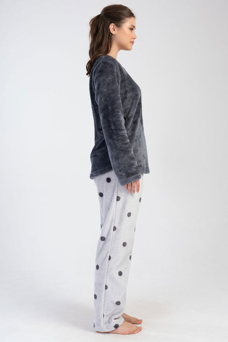 KADIN SOFT XXL O YAKA UZUN KOL ETEGI OVAL CEPLI PIJAMA TAKIM