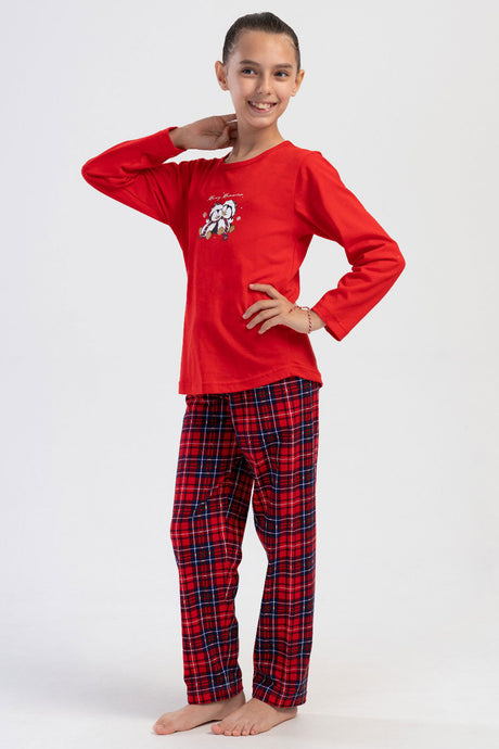 KIZ COCUK P.SUPREM O YAKA UZUN KOL ETEGI OVAL PIJAMA TAKIM(7-8/13-14)