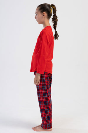 KIZ COCUK P.SUPREM O YAKA UZUN KOL ETEGI OVAL PIJAMA TAKIM(7-8/13-14)