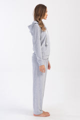 Woman Velvet Zipper & Pocket Detail Tracksuit