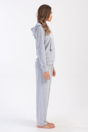 Woman Velvet Zipper & Pocket Detail Tracksuit