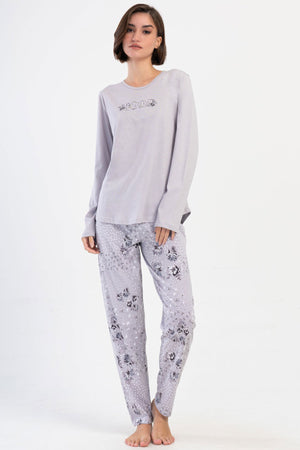 KADIN P.SUPREM XXL O YAKA UZUN KOL ETEGI OVAL PIJAMA TAKIM