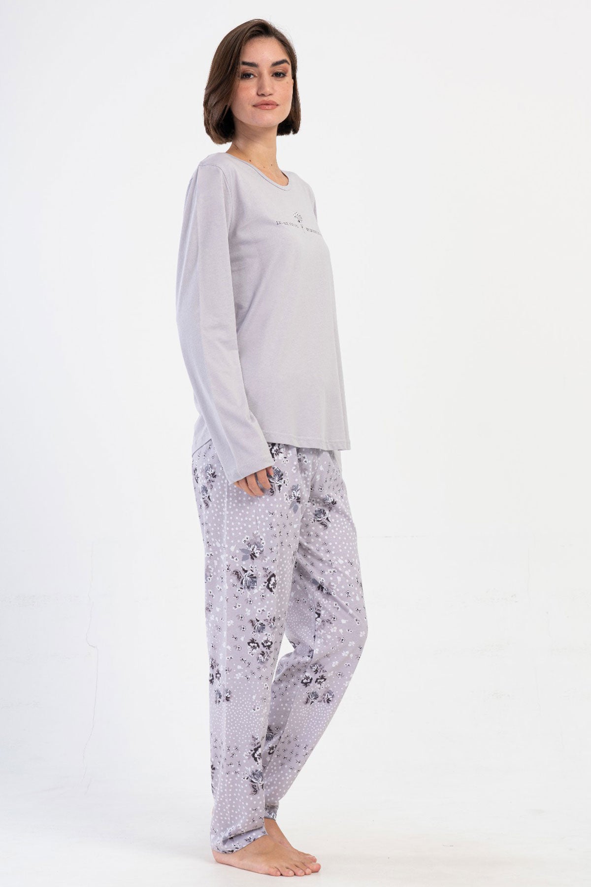 KADIN P.SUPREM BATTAL XXL O YAKA UZUN KOL ETEGI OVAL PIJAMA TAKIM