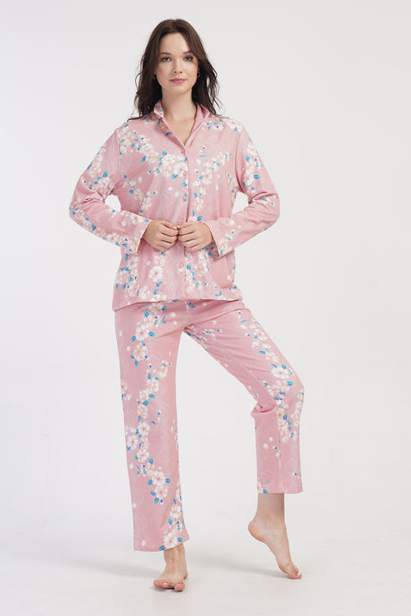 Woman Two Yarn Floya Buttoned Pyjama Set