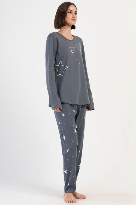 KADIN INTERLOK XXL O YAKA UZUN KOL ETEGI OVAL PIJAMA TAKIM