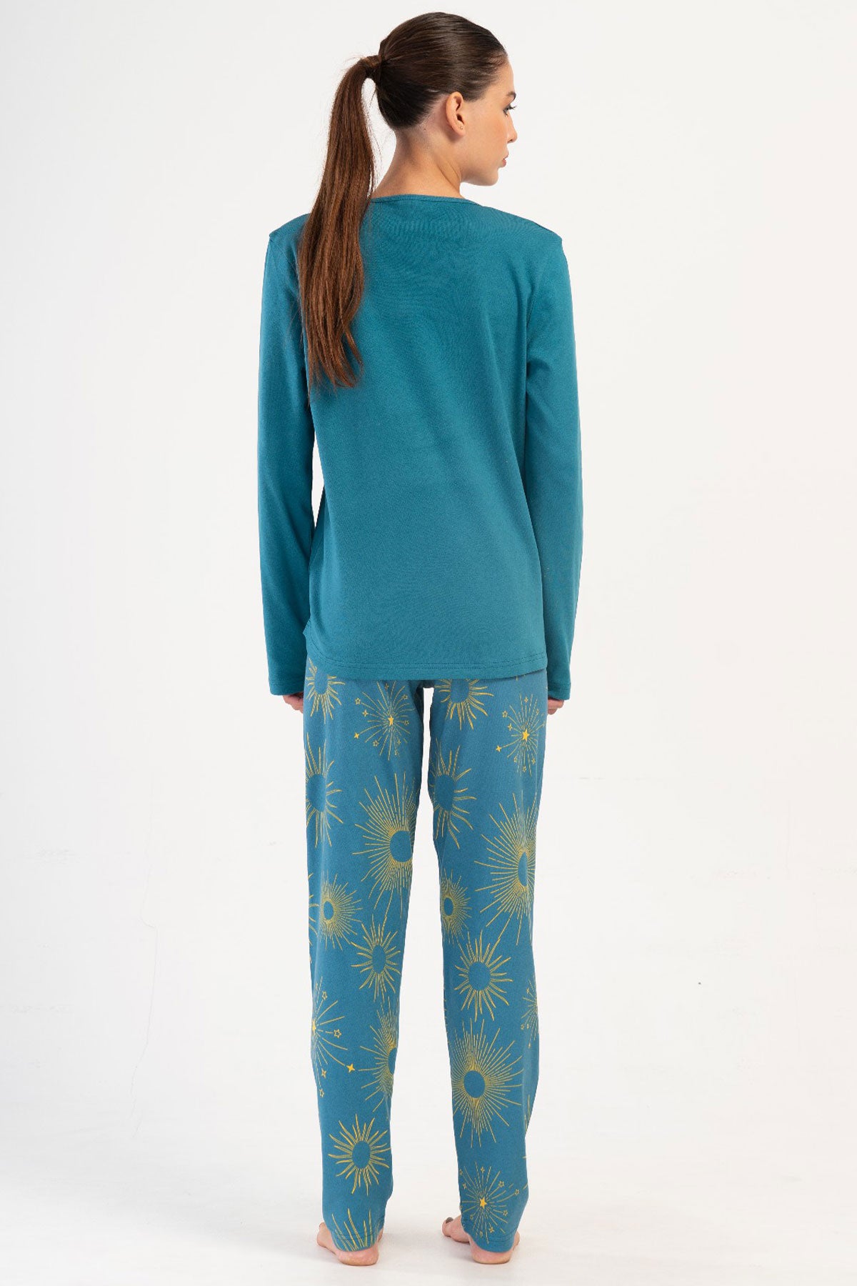 KADIN INTERLOK XXL O YAKA UZUN KOL ETEGI OVAL PIJAMA TAKIM