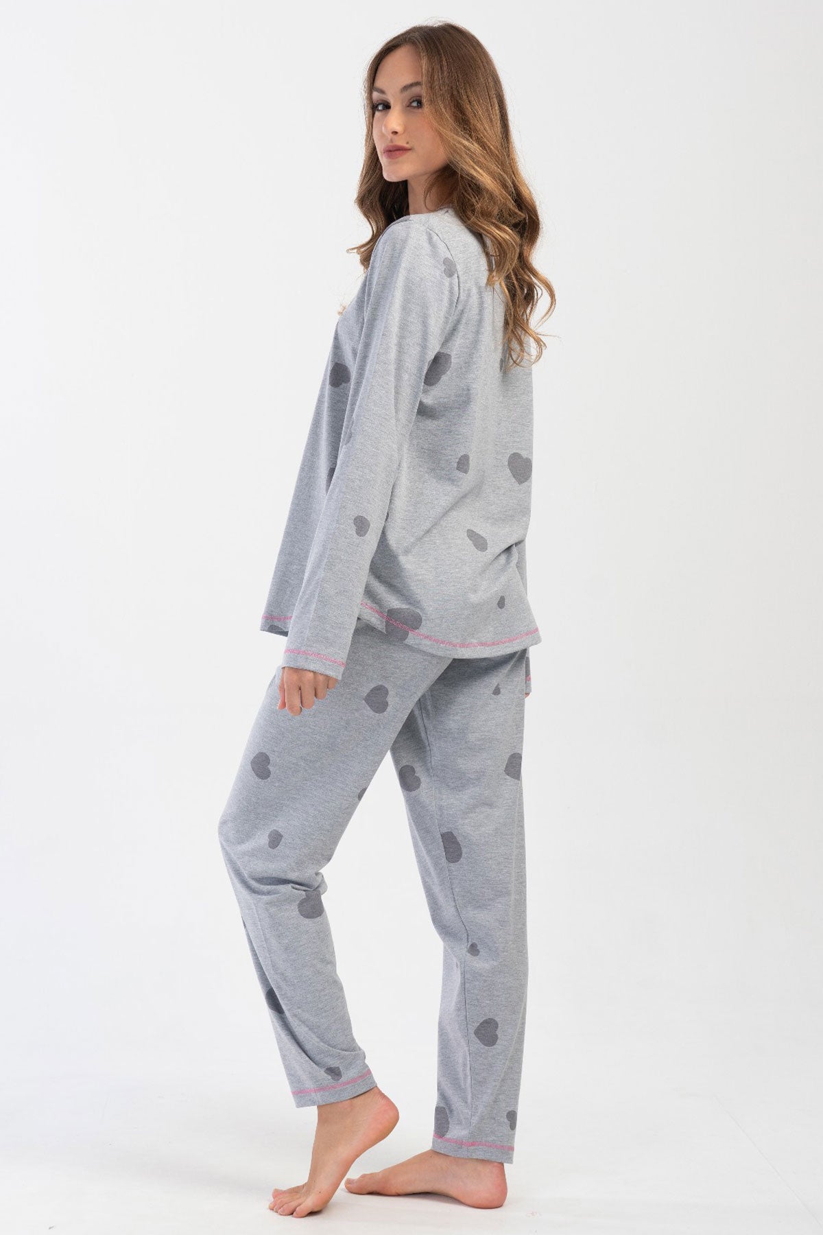 KADIN P.SUPREM XXL O YAKA UZUN KOL ETEGI OVAL PIJAMA TAKIM