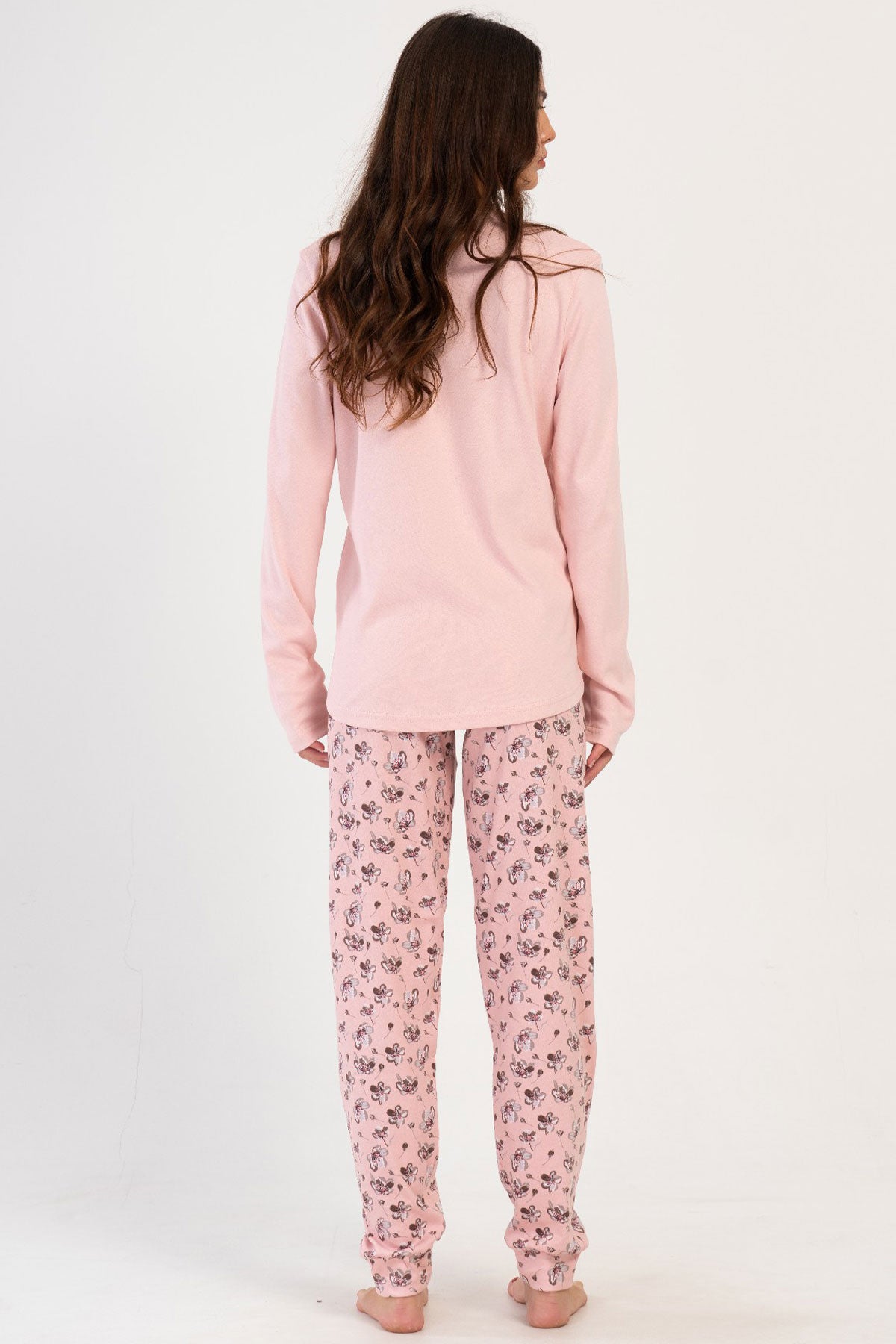 KADIN INTERLOK XXL PATLI UZUN KOL ETEGI OVAL MANSETLI PIJAMA TAKIM