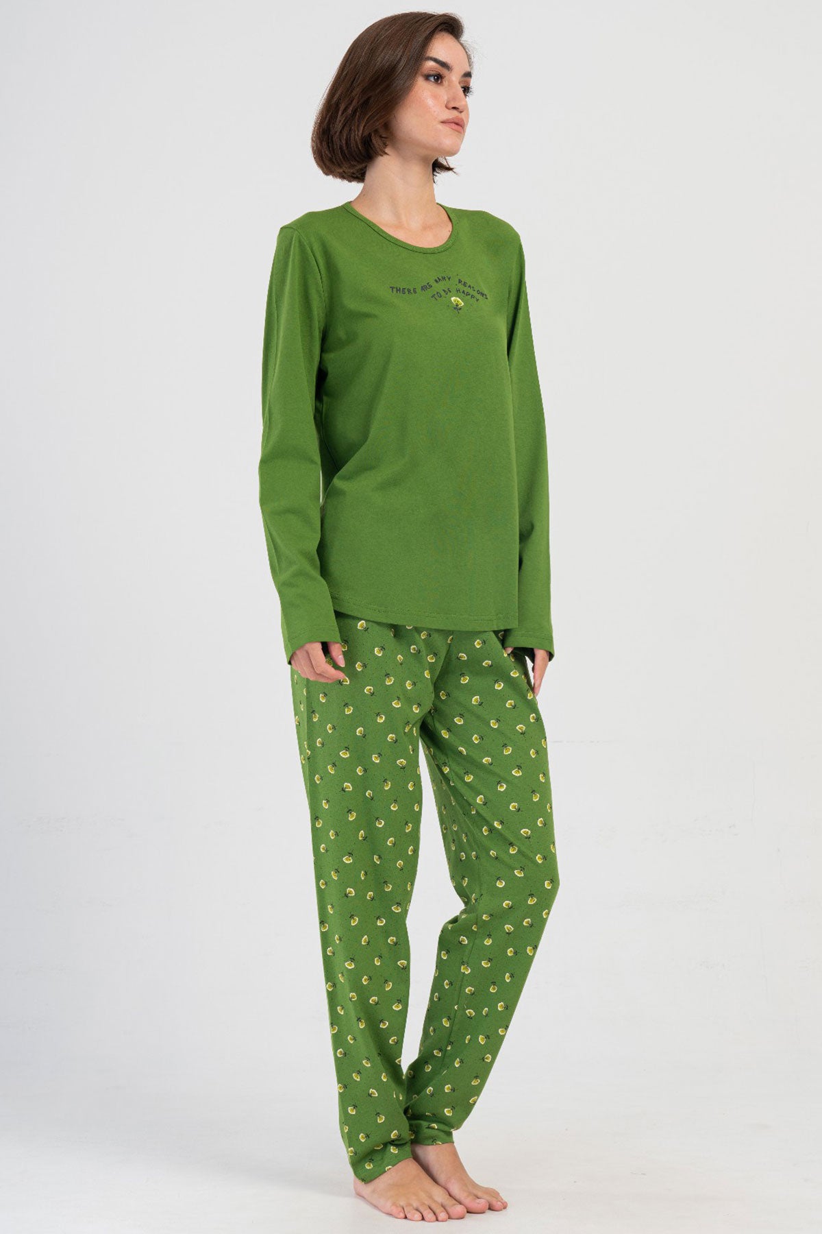 KADIN P.SUPREM XXL O YAKA UZUN KOL ETEGI OVAL PIJAMA TAKIM