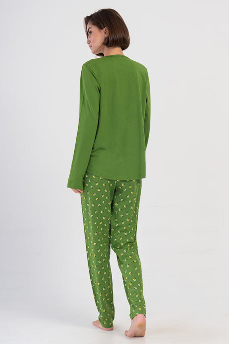 Woman Bright Green Supreme Big Size Pyjama Set