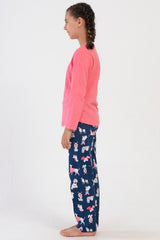KIZ COCUK P.SUPREM O YAKA UZUN KOL ETEGI OVAL PIJAMA TAKIM(7-8/13-14)