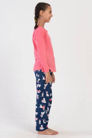 KIZ COCUK P.SUPREM O YAKA UZUN KOL ETEGI OVAL PIJAMA TAKIM(7-8/13-14)