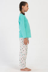 KIZ COCUK P.SUPREM O YAKA UZUN KOL ETEGI OVAL PIJAMA TAKIM(9-10/15-16)