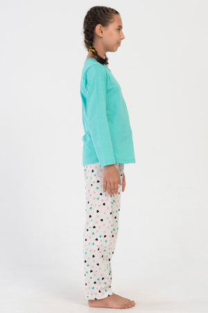 KIZ COCUK P.SUPREM O YAKA UZUN KOL ETEGI OVAL PIJAMA TAKIM(9-10/15-16)
