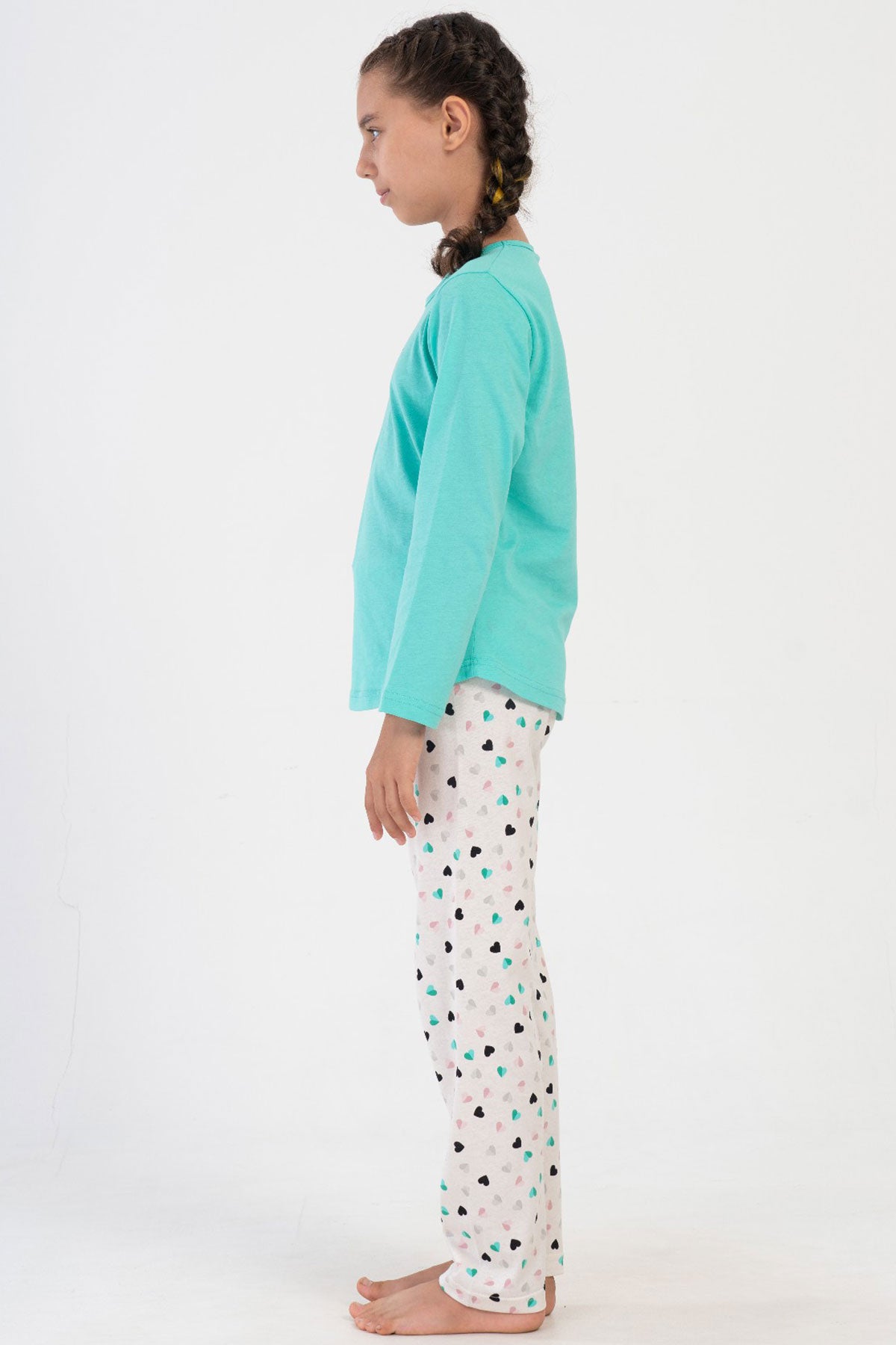 KIZ COCUK P.SUPREM O YAKA UZUN KOL ETEGI OVAL PIJAMA TAKIM(9-10/15-16)