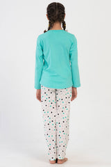 KIZ COCUK P.SUPREM O YAKA UZUN KOL ETEGI OVAL PIJAMA TAKIM(9-10/15-16)