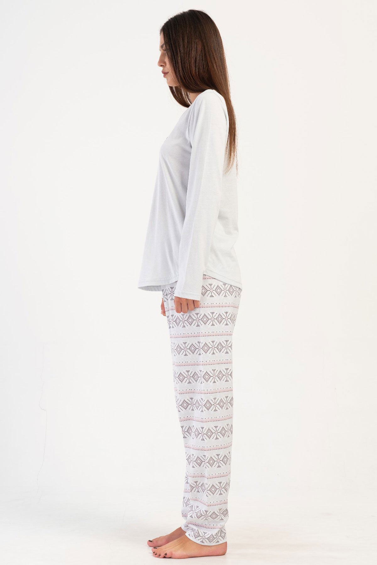 KADIN P.SUPREM O YAKA UZUN KOL ETEGI OVAL PIJAMA TAKIM