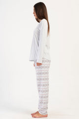 KADIN P.SUPREM O YAKA UZUN KOL ETEGI OVAL PIJAMA TAKIM