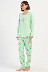 KADIN P.SUPREM O YAKA UZUN KOL ETEGI OVAL PIJAMA TAKIM