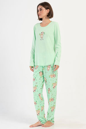 KADIN P.SUPREM O YAKA UZUN KOL ETEGI OVAL PIJAMA TAKIM