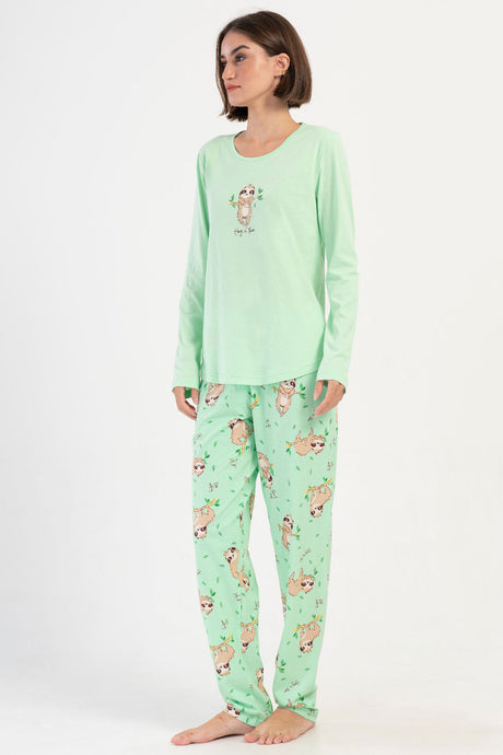 KADIN P.SUPREM O YAKA UZUN KOL ETEGI OVAL PIJAMA TAKIM