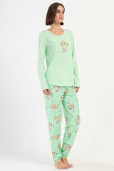 KADIN P.SUPREM O YAKA UZUN KOL ETEGI OVAL PIJAMA TAKIM
