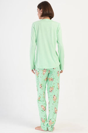 KADIN P.SUPREM O YAKA UZUN KOL ETEGI OVAL PIJAMA TAKIM