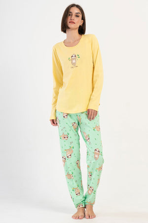 KADIN P.SUPREM O YAKA UZUN KOL ETEGI OVAL PIJAMA TAKIM 405231